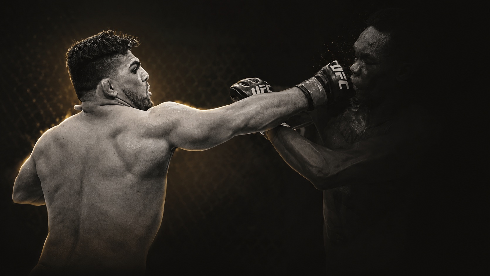 Kelvin Gastelum lands a punch on Israel Adesanya at UFC 236